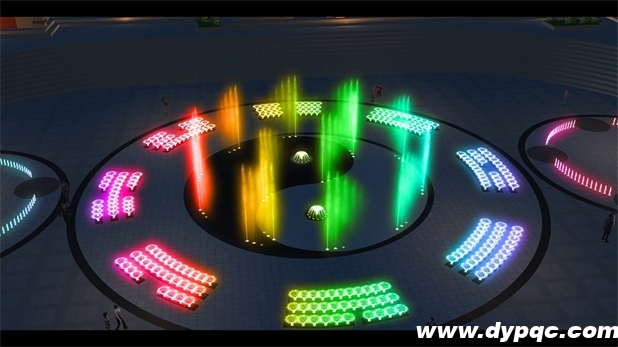 太极广场两仪喷泉效果图 太极广场两仪喷泉效果图