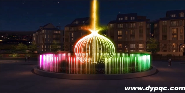 亿祥牡丹城城市休闲广场圆形水池区域效果图