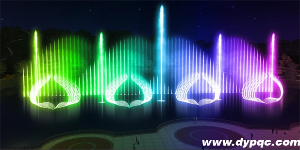 内蒙古包头人工湖音乐喷泉效果图