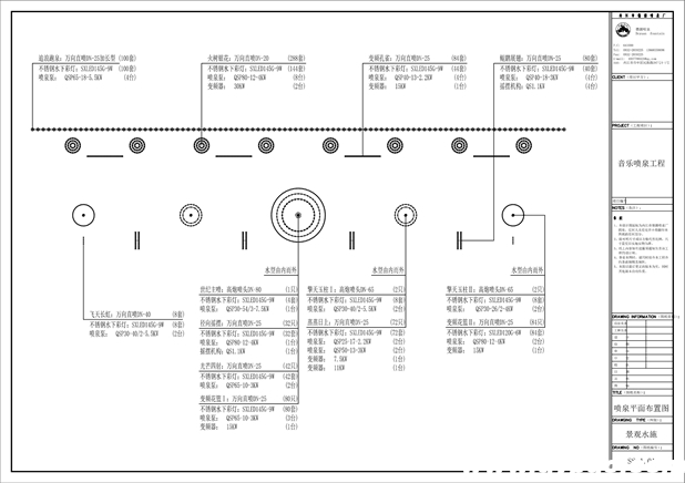 内蒙古包头人工湖音乐喷泉CAD平面图