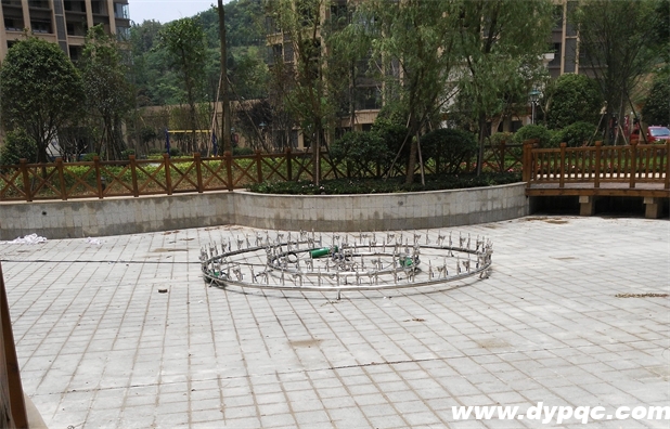 资阳伊顿庄园音乐喷泉施工现场