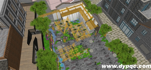 南川街心广场竹子水景俯视图 南川街心广场竹子水景俯视图