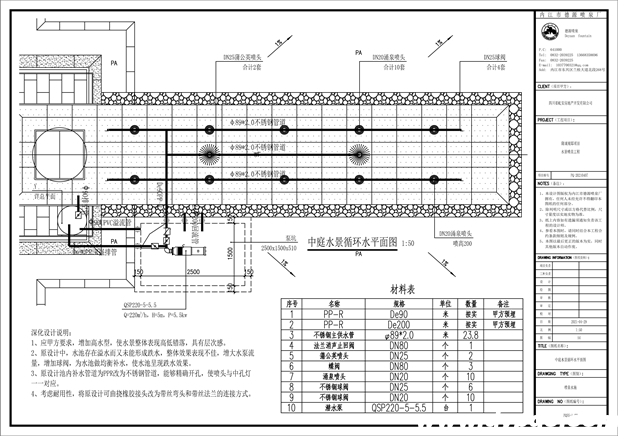 隆城观邸中庭水景CAD平面图