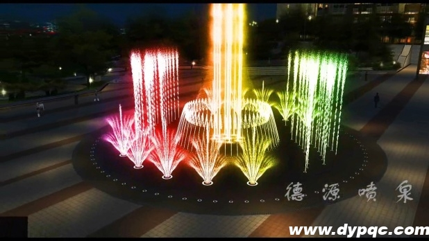 万晟公园前广场旱式音乐喷泉表演模式效果图 万晟公园前广场旱式音乐喷泉表演模式效果图