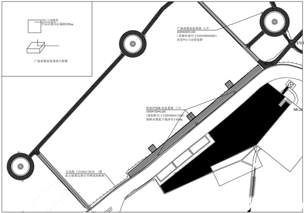 达州乌梅山呐喊喷泉CAD平面图