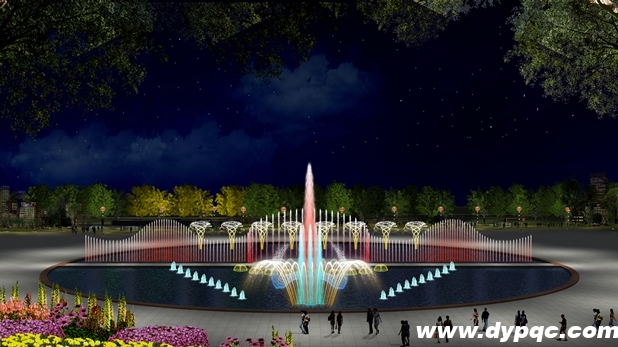 人工湖音乐喷泉效果图 人工湖音乐喷泉效果图