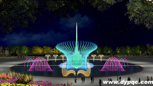 湖面摇摆喷泉效果图 湖面摇摆喷泉效果图