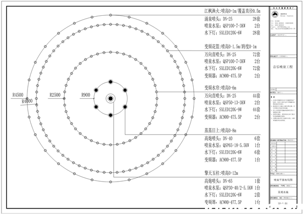 资阳筑鼎•凯旋国际四期音乐喷泉CAD平面布局图 资阳筑鼎•凯旋国际四期音乐喷泉CAD平面布局图