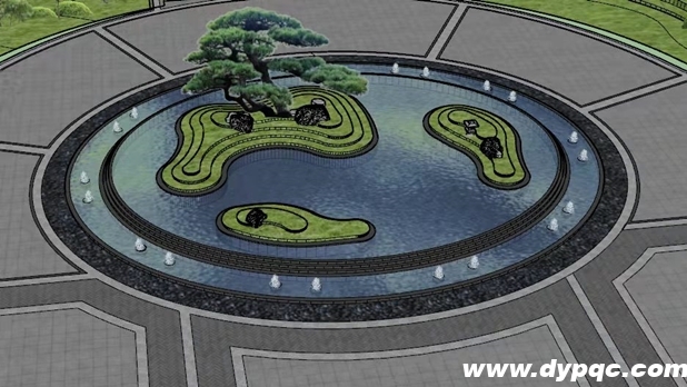 蓝城春风桃源一期入口水景效果图