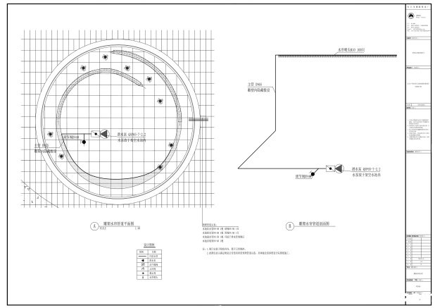 乐山井研井乐大道市政绿化带雕塑水帘CAD管道系统图