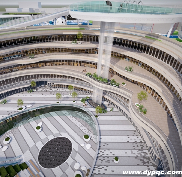 上海曹路招商花园拉线水帘全景效果图 上海曹路招商花园拉线水帘全景效果图