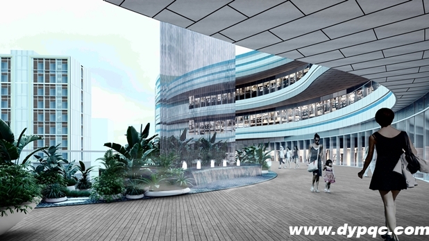 上海曹路招商花园拉线水帘3F水池效果图 上海曹路招商花园拉线水帘3F水池效果图