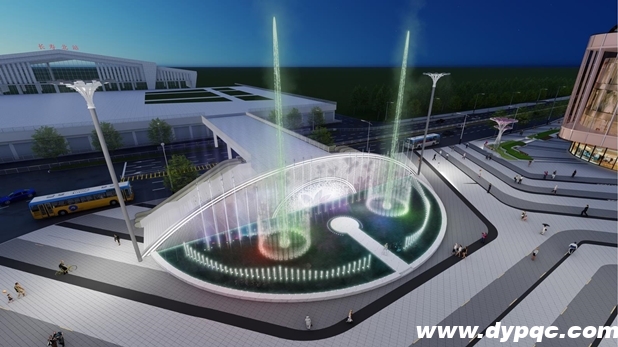 重庆长寿爱琴海购物公园音乐喷泉效果图一 重庆长寿爱琴海购物公园音乐喷泉效果图一