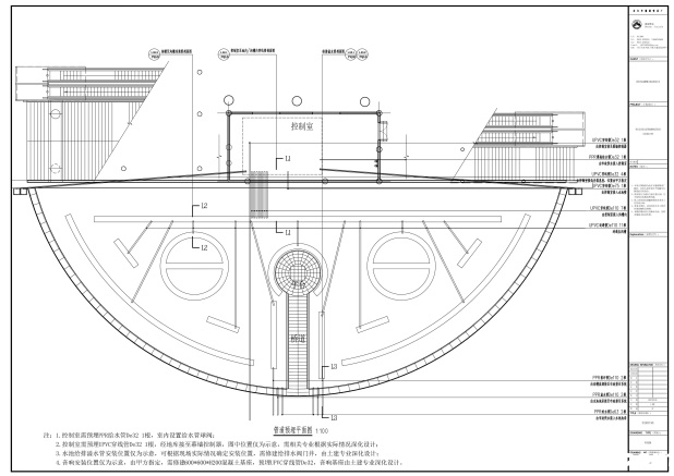 长寿爱琴海音乐喷泉管道预埋平面图 长寿爱琴海音乐喷泉管道预埋平面图