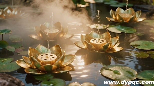 香槟金莲蓬雕塑水景 香槟金莲蓬雕塑水景