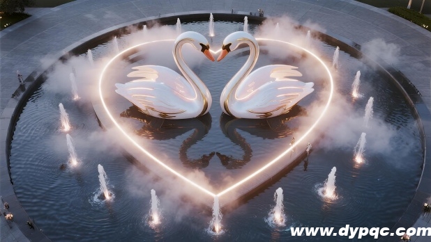 天鹅之恋婚庆主题雕塑喷泉 天鹅之恋婚庆主题雕塑喷泉