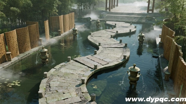 曲水流觞青铜酒樽水景 曲水流觞青铜酒樽水景