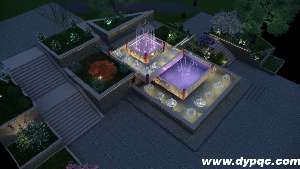 自贡彩灯博物馆水景喷泉鸟瞰效果图 自贡彩灯博物馆水景喷泉鸟瞰效果图