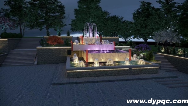 自贡彩灯博物馆水景喷泉效果图 自贡彩灯博物馆水景喷泉效果图