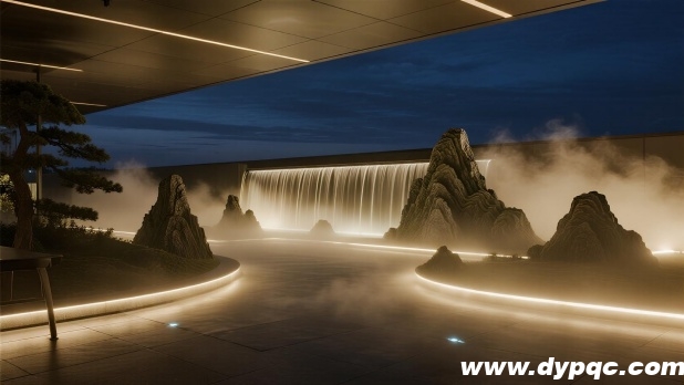 艺术展览馆山水瀑布 艺术展览馆山水瀑布