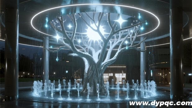商业广场星河树互动光雨雕塑水景 商业广场星河树互动光雨雕塑水景