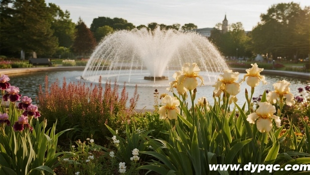 公园水景池畔花卉特写 公园水景池畔花卉特写
