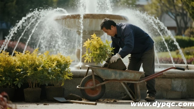 喷泉补植区移植容器苗 喷泉补植区移植容器苗