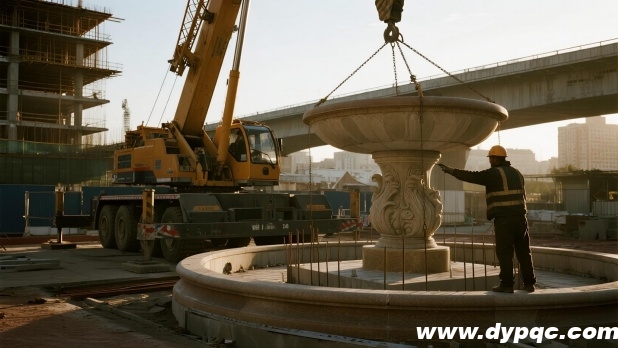 模块化预制雕塑吊装现场 模块化预制雕塑吊装现场