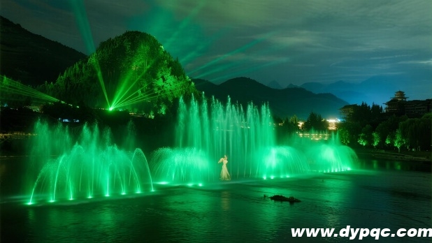 摇摆喷泉与激光投影 摇摆喷泉与激光投影