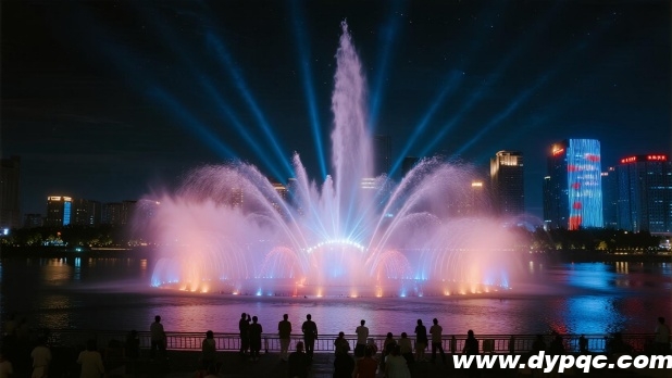百米高喷与激光交织 百米高喷与激光交织