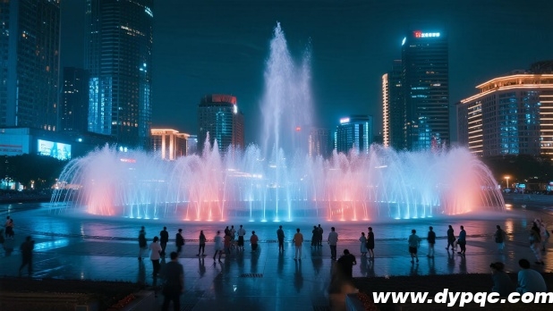 广场音乐喷泉夜景 广场音乐喷泉夜景