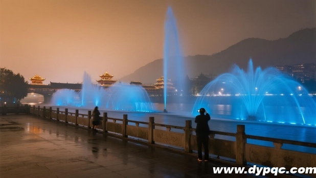 河道音乐喷泉全景 河道音乐喷泉全景