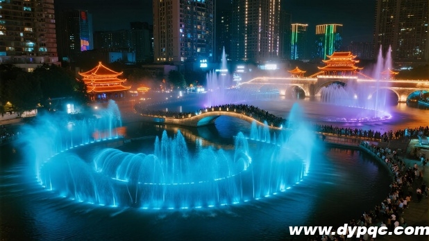 河道环境与喷泉结合 河道环境与喷泉结合