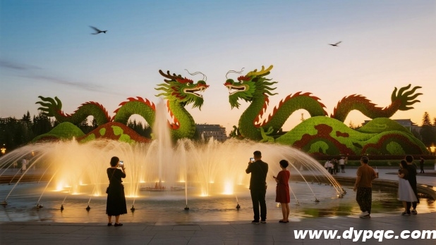 龙飞凤舞水景绿雕 龙飞凤舞水景绿雕