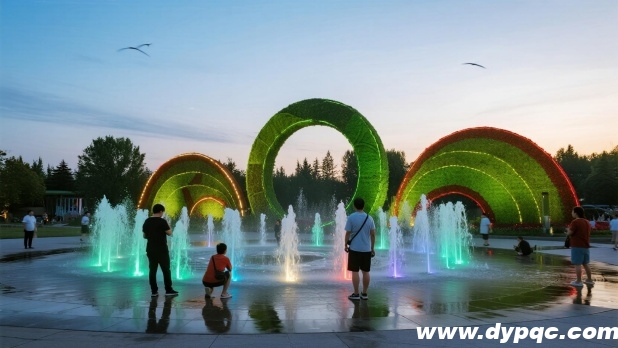 智能互动喷泉与绿雕照明联动 智能互动喷泉与绿雕照明联动