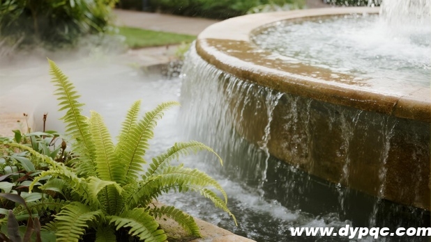 水景产生细腻水雾滋养周边植物 水景产生细腻水雾滋养周边植物