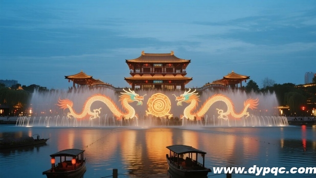 龙纹图案水幕投影 龙纹图案水幕投影