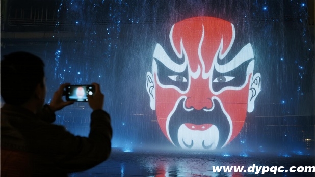 川剧脸谱水幕投影 川剧脸谱水幕投影