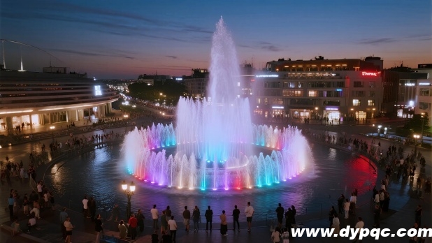 城市广场音乐喷泉绚丽夜景 城市广场音乐喷泉绚丽夜景