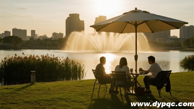 温馨午后的城市河道喷泉 温馨午后的城市河道喷泉