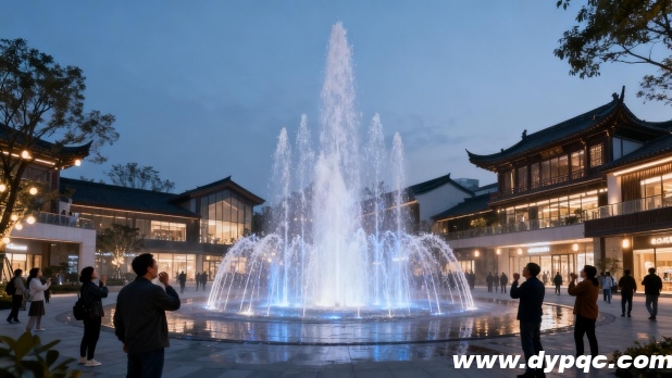 游客对着喷泉呐喊的热闹场景 游客对着喷泉呐喊的热闹场景