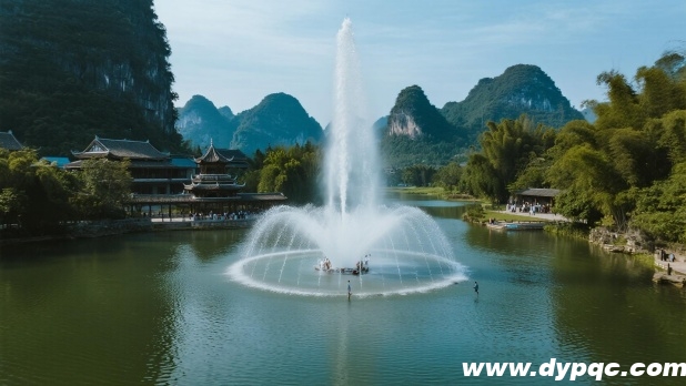 声控呐喊喷泉与自然山水融为一体 声控呐喊喷泉与自然山水融为一体