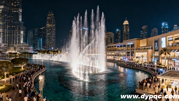 依托地势设计的音乐喷泉全景 依托地势设计的音乐喷泉全景