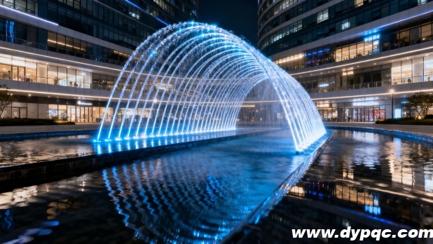 波光跳泉群组精准跨越水池 波光跳泉群组精准跨越水池