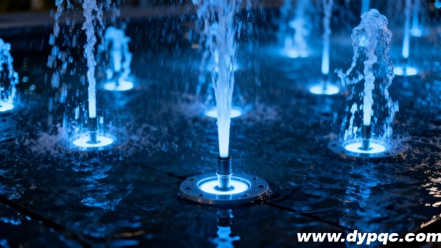 喷泉水柱与灯光协同作用 喷泉水柱与灯光协同作用