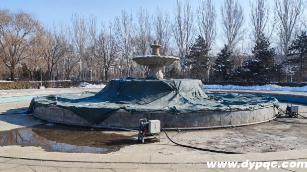 冬季喷泉停喷防护现场 冬季喷泉停喷防护现场