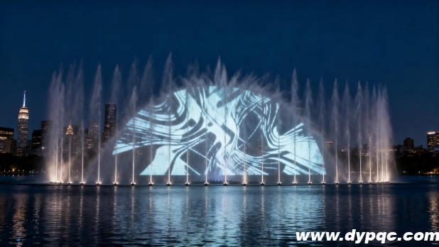 湖面音乐喷泉夜间表演水幕投影 湖面音乐喷泉夜间表演水幕投影