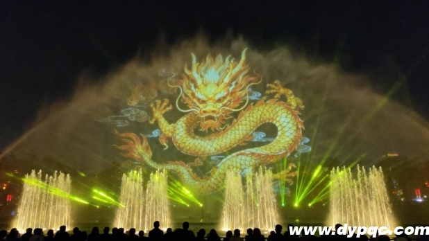 水幕投影展示中国龙图腾 水幕投影展示中国龙图腾