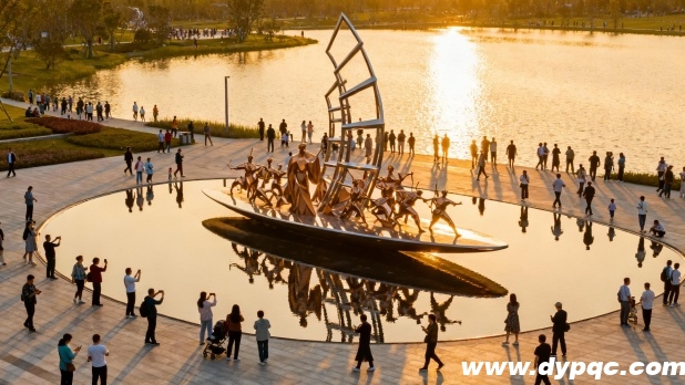 融合地域文化元素的现代雕塑水景 融合地域文化元素的现代雕塑水景