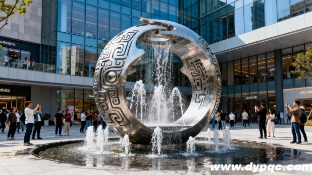 商业综合体的现代雕塑水景 商业综合体的现代雕塑水景